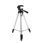 Tripod Állvány Fényképezőgéphez/Okostelefonhoz, 330A, akár 135cm, vízszintmérővel, ezüst