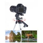 Tripod Állvány Fényképezőgéphez/Okostelefonhoz, 330A, akár 135cm, vízszintmérővel, ezüst