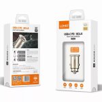 LDNIO Autós USB szivargyújtó töltő, 1xUSB-C, 1xUSB csatlakozóval, Quick Charge 4.0, 5V/3A/30W, ezüst
