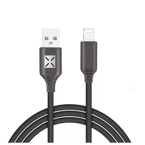 Adat-és töltőkábel DC09, MicroUSB/USB csatlakozó, hangra bekapcsoló villogó fénnyel, 2A gyors töltés,1 méter, fekete