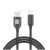 Lightning adat-és töltőkábel DC10, Lightning/USB csatlakozó, hangra bekapcsoló villogó fénnyel, 2A gyors töltés, 1 méter, fekete