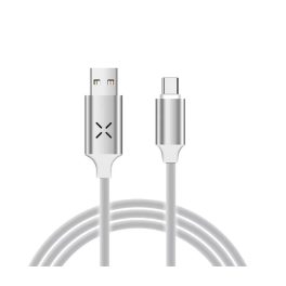   Adat-és töltőkábel DC11, USB-C/USB csatlakozó, hangra bekapcsoló villogó fénnyel, 2A gyors töltés, 1 méter, fehér-ezüst