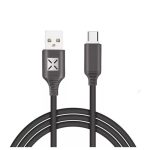 Adat-és töltőkábel DC11, USB-C/USB csatlakozó, hangra bekapcsoló villogó fénnyel, 2A gyors töltés, 1 méter, fekete