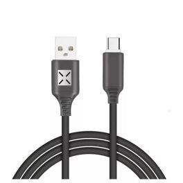   Adat-és töltőkábel DC11, USB-C/USB csatlakozó, hangra bekapcsoló villogó fénnyel, 2A gyors töltés, 1 méter, fekete