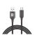 Adat-és töltőkábel DC11, USB-C/USB csatlakozó, hangra bekapcsoló villogó fénnyel, 2A gyors töltés, 1 méter, fekete
