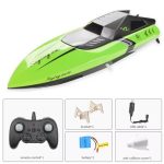 Toys Sky Távirányítós csónak, 2,4 GHz-es rádióvezérlésű versenyhajó, 1:36 arány, újratölthető akkumulátorral, 25km/h, 14 év feletti gyermekek számára, zöld