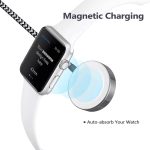 2 az 1-ben Lightning + Vezeték nélküli töltés, iPhone, iPad és Apple Watch töltőkábel, fehér-fekete
