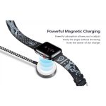 2 az 1-ben Lightning + Vezeték nélküli töltés, iPhone, iPad és Apple Watch töltőkábel, fehér-fekete