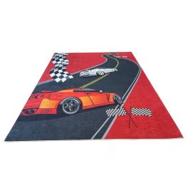 ⬜Gyerek szőnyeg Piros autóversenyzős 