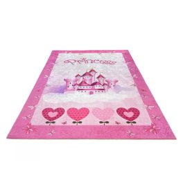 ⬜Gyerek szőnyeg princess kastélyos pink 