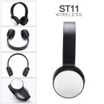 Bluetooth Fejhallgató, beépített mikrofonnal, ST11 hívásfogadás/hangerőszabályzó/számváltó, Bluetooth + MicroSD + 3,5mm jack sztereó, ezüst-fekete