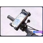 Motorkerékpáros Telefontartó JS053, Kormányra rögzíthető, 360°-ban forgatható, fekete