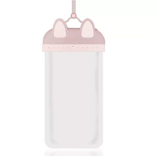 Univerzális vízálló védőtok okostelefonhoz, 7.0″ méretig, víz alatti fényképezéshez, pink