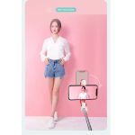 Bluetooth Szelfibot Tripod Funkcióval, 18.5cm-68cm, 10 méter távirányító hatótáv, fehér