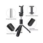 Bluetooth Szelfibot Tripod Funkcióval, 18.5cm-71cm, 10 méter távirányító hatótáv, fehér