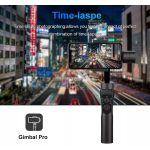 Gimbal S5B Okostelefon Képstabilizátor, 3 tengelyes, automatikus arckövetés, Bluetooth v5.0, újratölthető akkumulátor, fekete