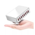 USB hálózati töltő, 8xUSB port, 40W gyorstöltés, fehér