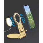 Asztali Okostelefon Tartó, alumínium, MagSafe töltő tartóval, 180°-ban dönthető, szürke