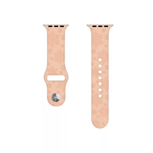 Szilikon óraszíj, Apple Watch kompatibilis, 38/40/41mm kijelzőjű okosórákkal, barackszín