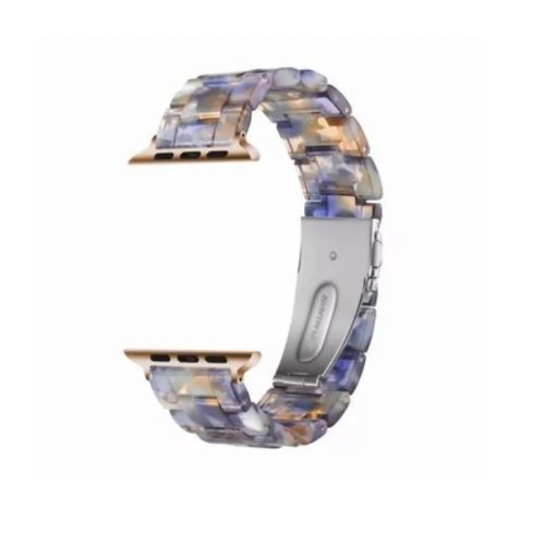 Apple Watch óraszíj, kompatibilis 38/40/41mm kijelzőjű okosórákkal, kristálykék/sárga
