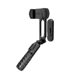   Gimbal Q09 Mobiltelefon Képstabilizátor, 1 tengelyes, vakuval, Bluetooth v4.0, újratölthető akkumulátor, fekete