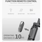 Gimbal Q09 Mobiltelefon Képstabilizátor, 1 tengelyes, vakuval, Bluetooth v4.0, újratölthető akkumulátor, fekete