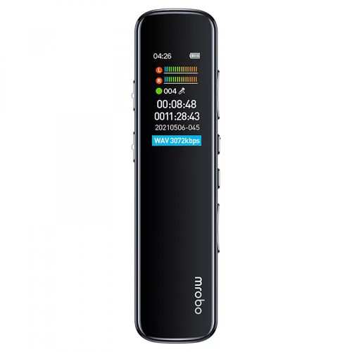 Mrobo Digitális Diktafon RV-19, zajcsökkentés, 8GB, fekete