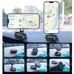 Autós Mágneses Mobiltelefontartó, YG16 műszerfalra, szélvédőre ragasztható, ezüst-fekete