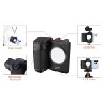 Telefon Stabilizátor, UURIG PH-10, Bluetooth távirányítós, 3 LED fény fokozat+ vakupapucs csatlakozó + 1/4" tripod csavarmenet, fekete
