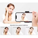 Telefon Stabilizátor, UURIG PH-10, Bluetooth távirányítós, 3 LED fény fokozat+ vakupapucs csatlakozó + 1/4" tripod csavarmenet, fekete