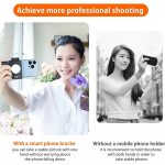 Telefon Stabilizátor, UURIG PH-10, Bluetooth távirányítós, 3 LED fény fokozat+ vakupapucs csatlakozó + 1/4" tripod csavarmenet, fekete