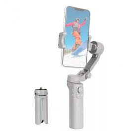   Gimbal F5 Okostelefon Képstabilizátor, 3 tengelyes, automatikus arckövetés, Bluetooth v5.0, újratölthető akkumulátor, szürke