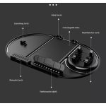 Multifunkciós Autós Csúszásgátló Mobiltartó Tálca Szilikonból, műszerfalra, analóg telefonszám kijelző, 360°-ban forgatható mobiltartó, szemüvegtartó, illatosító tartó, fekete