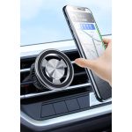 Autós Mágneses Mobiltelefontartó YF26, szellőzőrácsra helyezhető, 360°-ban forgatható, ezüst-fekete