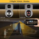 Intelligens Térfigyelő Kamera R11, 2MP FullHD dupla lencse, kétirányú hang funkció, mozgásérzékelés, fehér