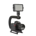 Univerzális VideoRig foglalat Fényképezőgépekhez, C alakú fogantyú, 1/4" menet, vakupapucs foglalat, fekete