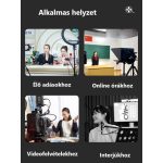 Súgógép Q2, Kamerás és Okostelefon felvételhez, 3db vakupapucs foglalat + 1/4" rögzítő csavarmenet, Bluetooth távirányítóval, élő közvetítéshez vagy interjúhoz, fekete