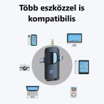 Professzionális Dual Vezeték Nélküli Mikrofon Készlet, 3 az 1-ben, vlogging-, interjú-, élő közvetítés-, videofelvételhez, 2db Omnidirekcionális Mikrofon, 1db RX vevőegység, fekete