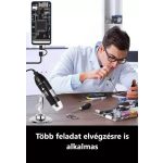 Hordozható Digitális Mikroszkóp, OTG csatlakozóval, 8 LED, 5x optikai zoom, 50->1000x digitális képnagyítás, fekete