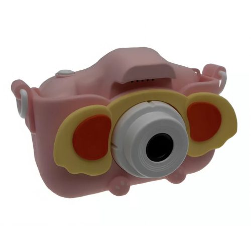 Gyermek Fényképező és Kamera, Dupla kamera: elől/hátul lencsével, állatfigurás, szelfi funkció, 2” LCD kijelző, max.64GB MicroSD, pink