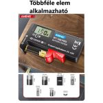 ANENG Digitális Elemteszter, LCD kijelző, akkumulátorszint mérő, 1,2V-tól 9V, fekete