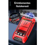 Intelligens digitális multiméter, 3” LCD kijelző, méri a DC/AC áramot, feszültséget, hőmérsékletet, diódát, ellenállást, frekvenciát tesztel, piros-fekete