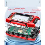 Intelligens digitális multiméter, 3” LCD kijelző, méri a DC/AC áramot, feszültséget, hőmérsékletet, diódát, ellenállást, frekvenciát tesztel, piros-fekete
