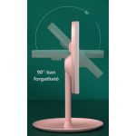 Professzionális LED-es kozmetikai tükör, sminkhez, 3 féle világítás, állítható fényerősséggel, érintő szenzoros, újratölthető akkumulátor, fehér