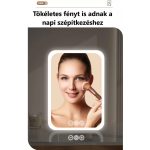 Professzionális LED-es Kozmetikai Tükör, sminkhez, állítható fényerő, támasztó láb, érintős szenzor, újratölthető akkumulátor, fehér