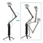 PULUZ Sportkamera Szelfibot, összecsukható kar, max.63cm, tripod állvány funkció, DJI/GoPro sportkamerához, fekete