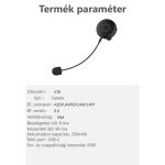 Motoros bukósisakba szerelhető Bluetooth headset és kihangosító, Bluetooth 5.2, fekete