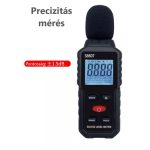 Digitális zajszintmérő, hordozható hangerősségmérő, LCD kijelző, 30 és 130dB közötti hang- és zaj mérés, fekete