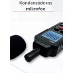 Digitális zajszintmérő, hordozható hangerősségmérő, LCD kijelző, 30 és 130dB közötti hang- és zaj mérés, fekete