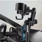 Autós Mobiltelefon Tartó, 360°-ban forgatható, kijelzőre, napellenzőre rögzíthető, fekete